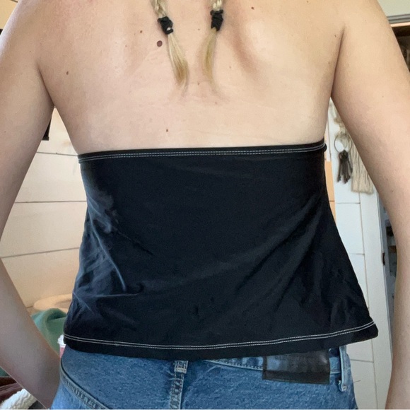 Black Halter Top with Ring Detail - Picture 4 of 4